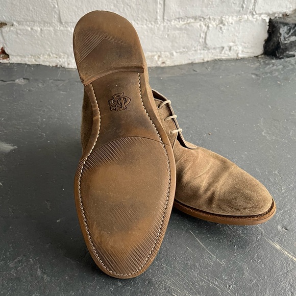 Edward Green Shanklin chukka, mushroom suede, 7/7.5E 202 rubber soles - Picture 2 of 5